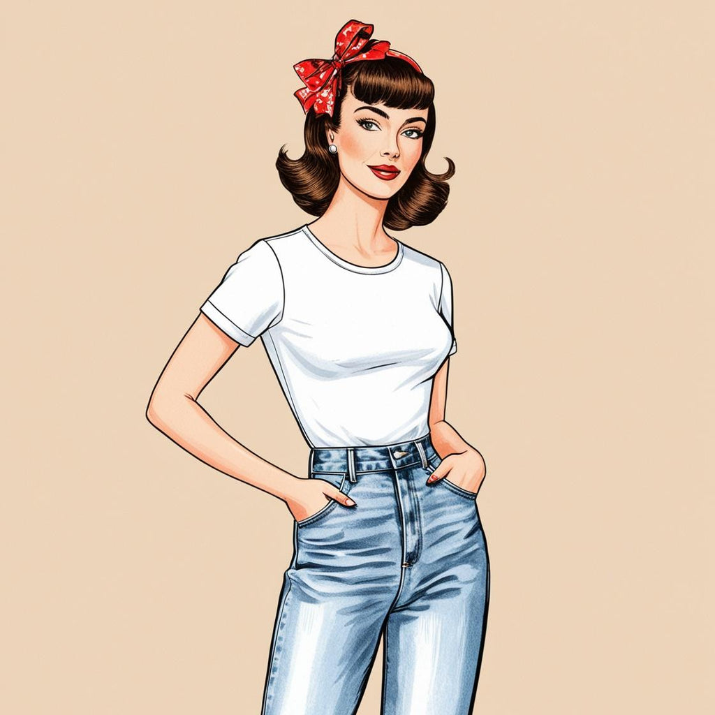 1950s fashion 50's outfit ideas with jeans 0011