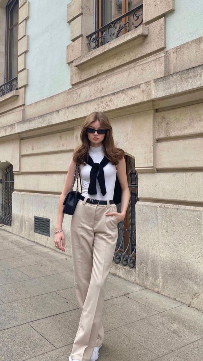 beige pants outfit ideas 0003