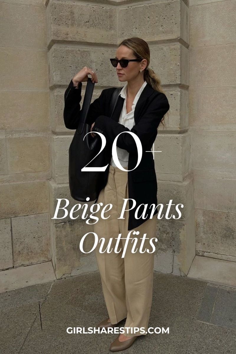 beige pants outfit ideas 0004