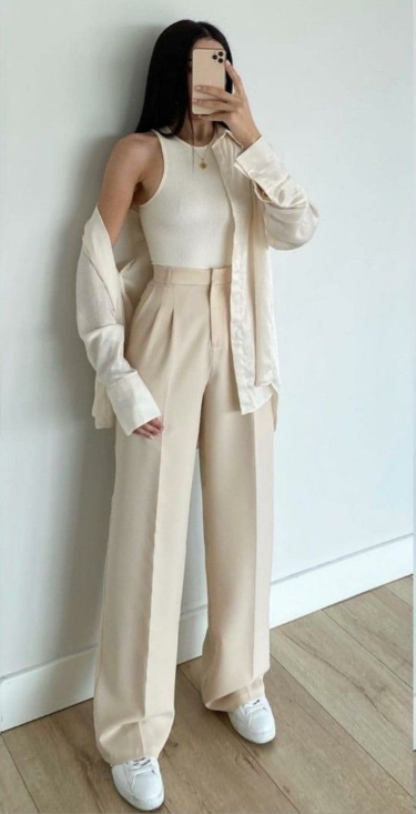 beige pants outfit ideas 0008