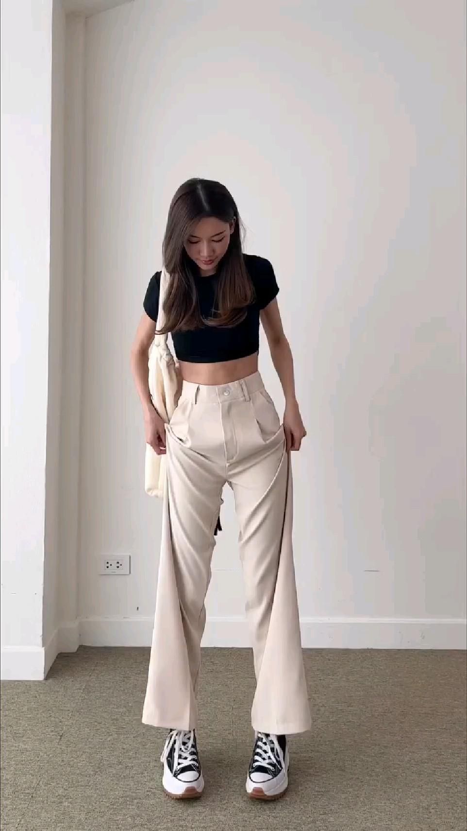 beige pants outfit ideas 0011