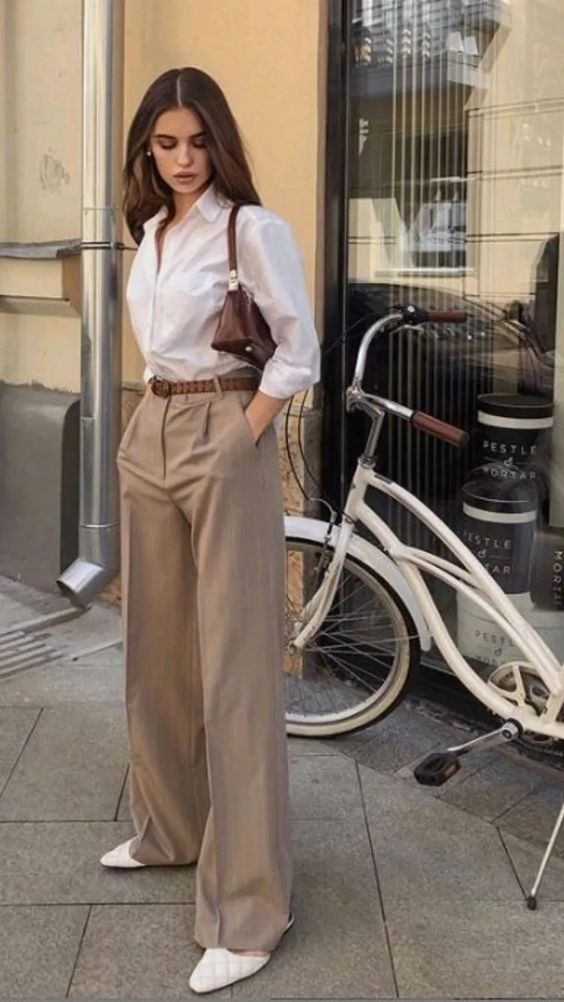 beige pants outfit ideas 0017