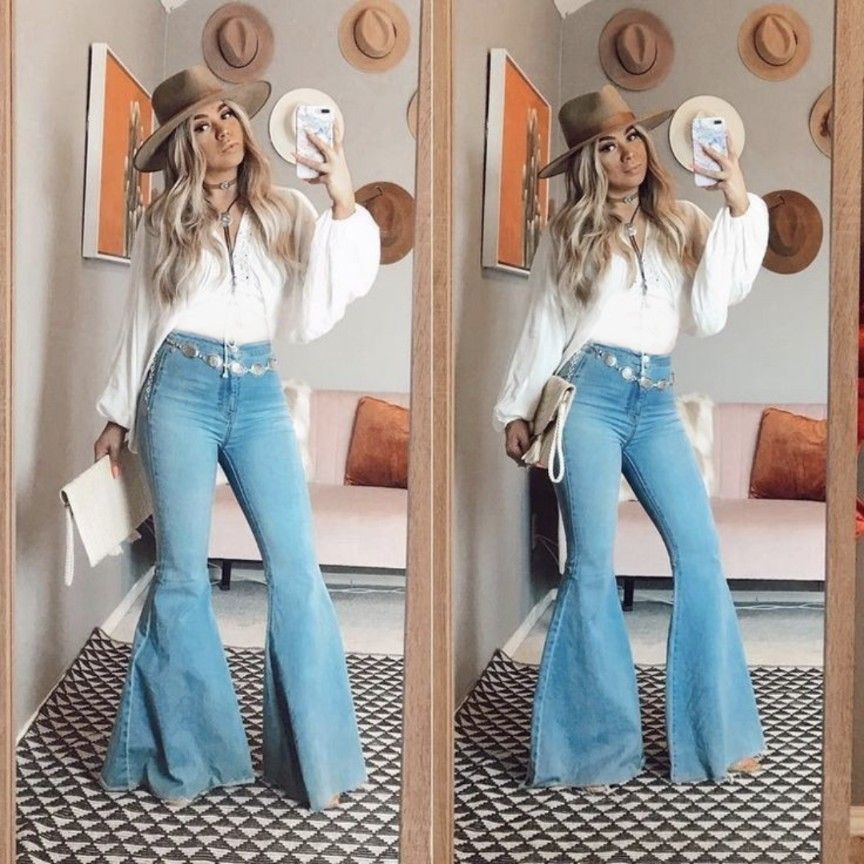 bell bottom jeans outfit ideas 0072