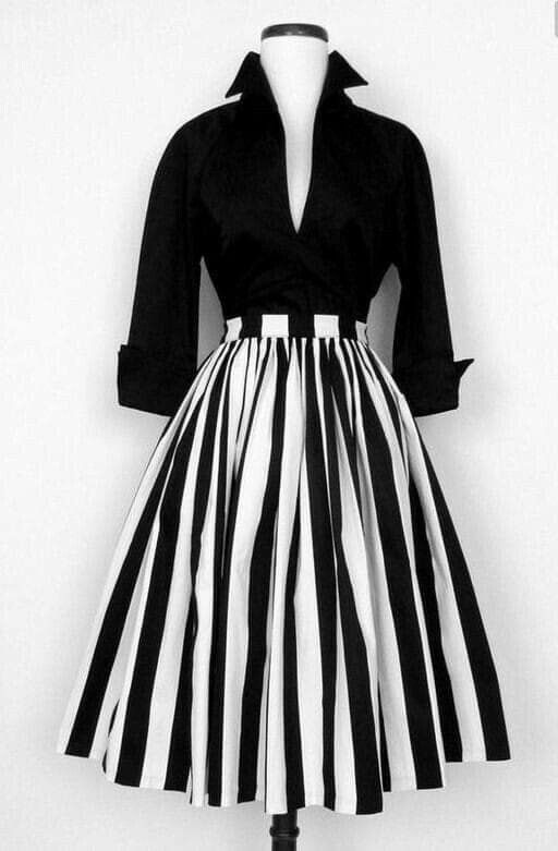 black and white striped dress outfit ideas 0010