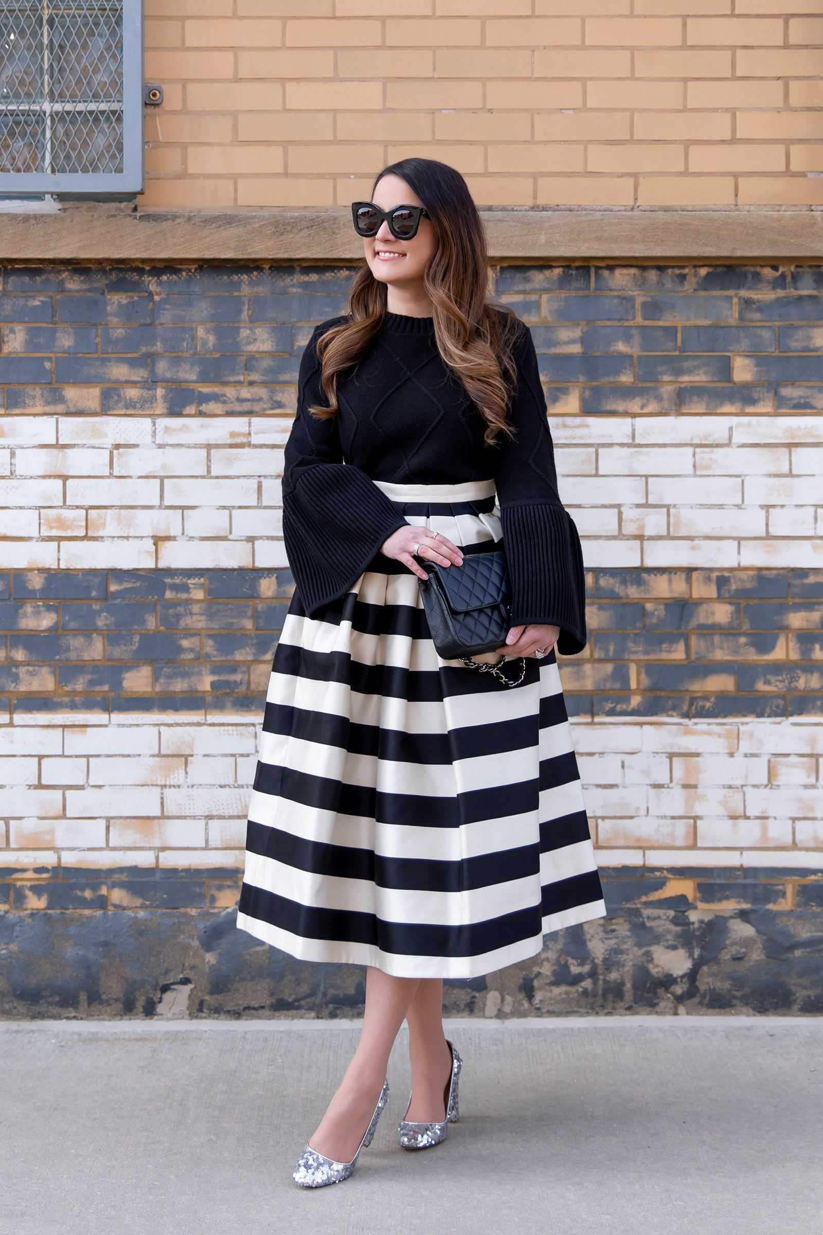 black and white striped dress outfit ideas 0031