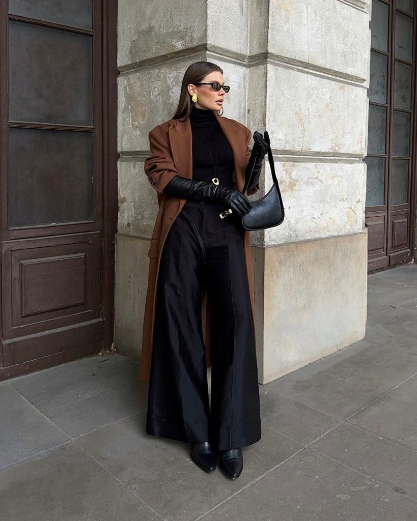 black coat outfit ideas 0012