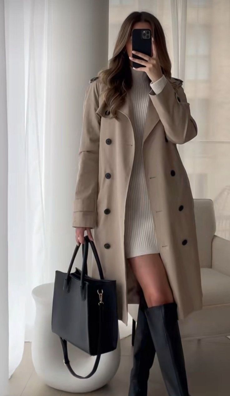 black coat outfit ideas 0034