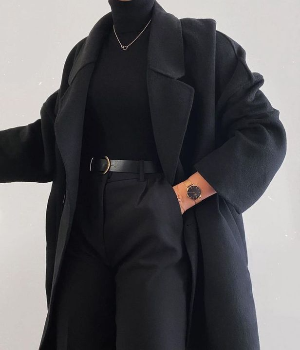 black coat outfit ideas 0041