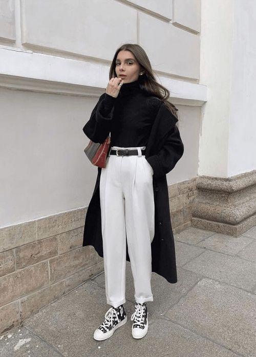 black coat outfit ideas 0069