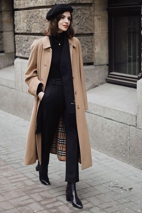 black coat outfit ideas 0075