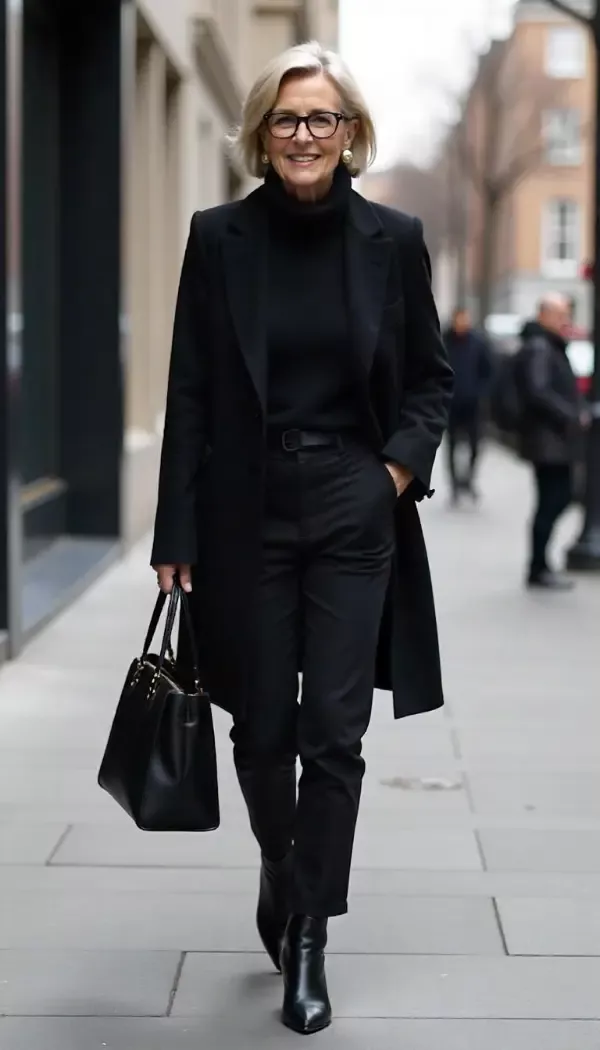 black coat outfit ideas 0081