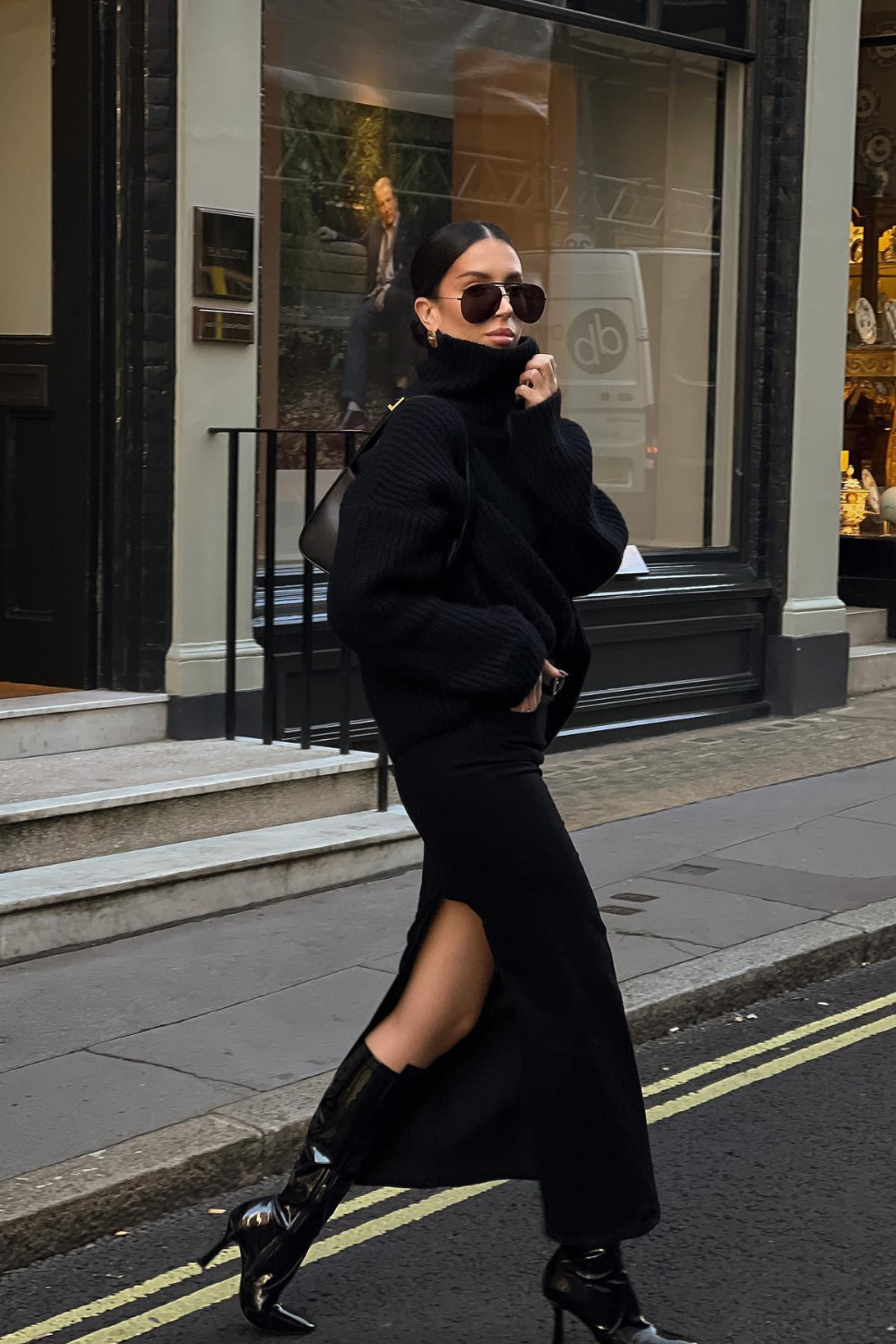 black coat outfit ideas 0092