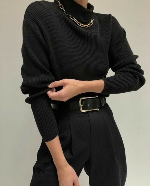 black coat outfit ideas 0097