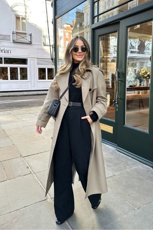 black coat outfit ideas 0098