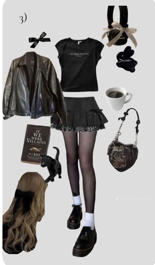 Black concert outfit ideas with accessories