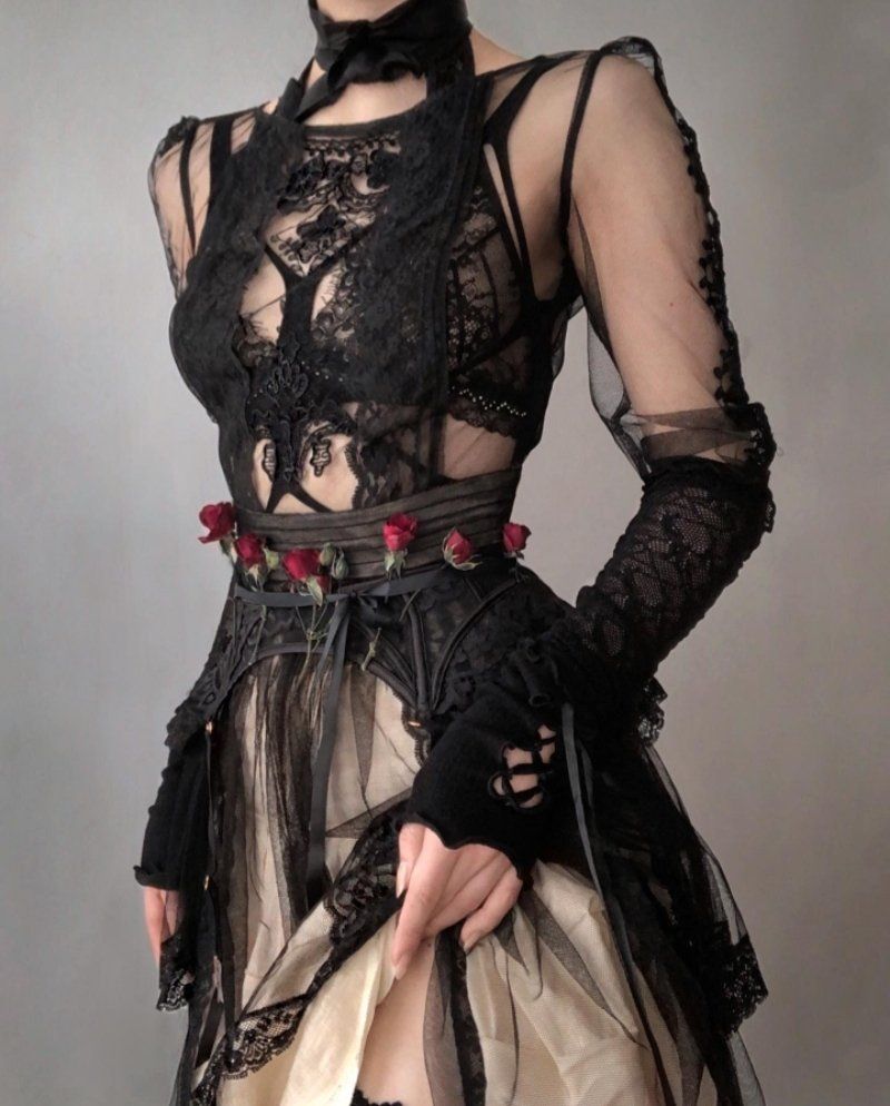 black lace outfit ideas 0047