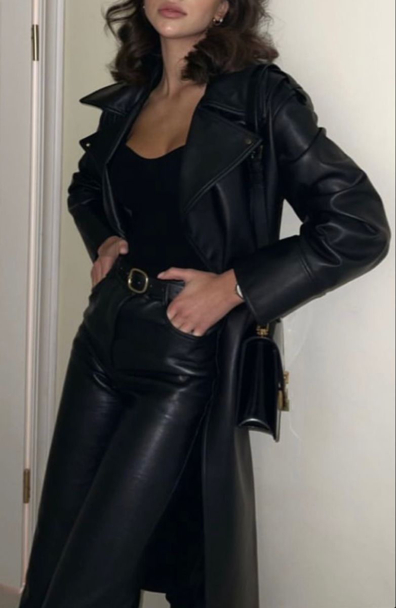 black leather pants outfit ideas 0010