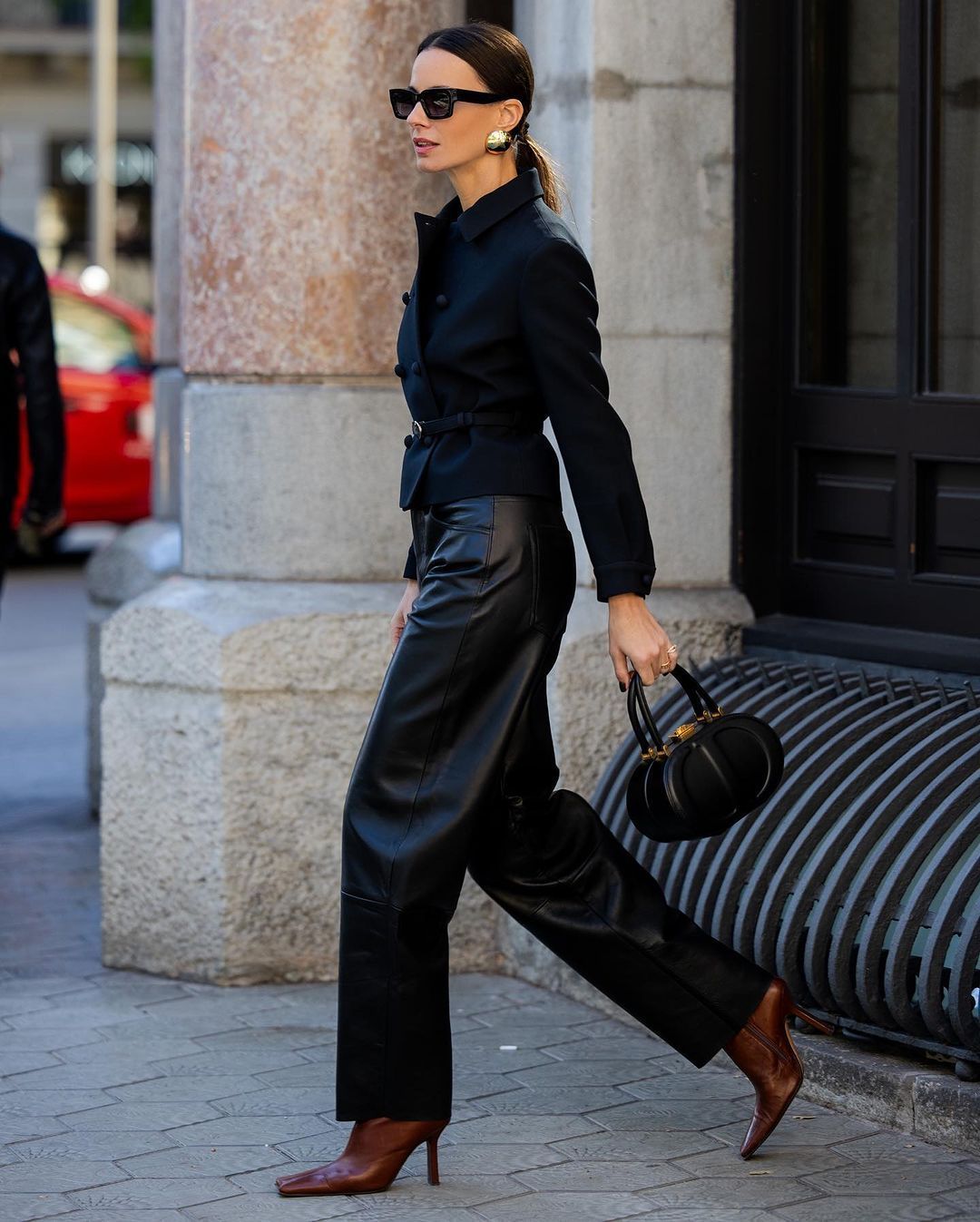 black leather pants outfit ideas 0013