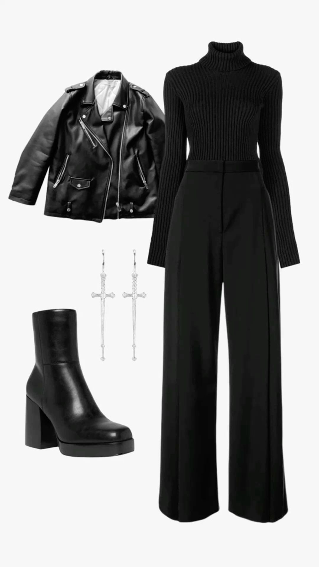 black leather pants outfit ideas 0022