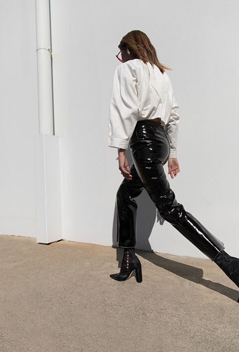 black leather pants outfit ideas 0065