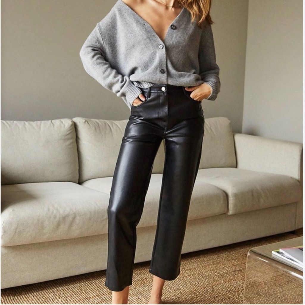 black leather pants outfit ideas 0085