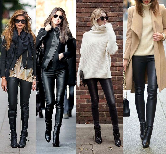 black leather pants outfit ideas 0096