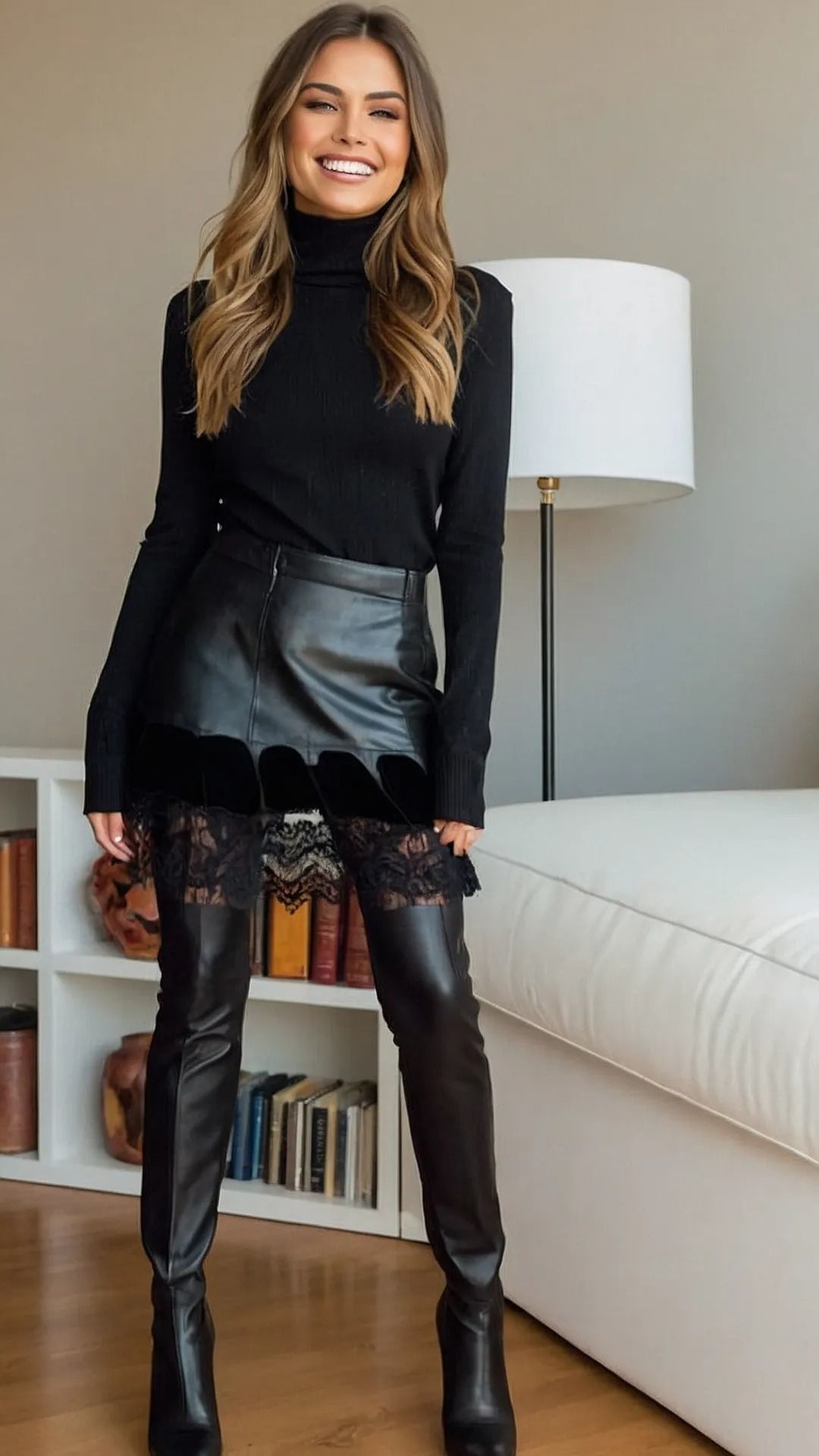 black leather tights outfit ideas 0016