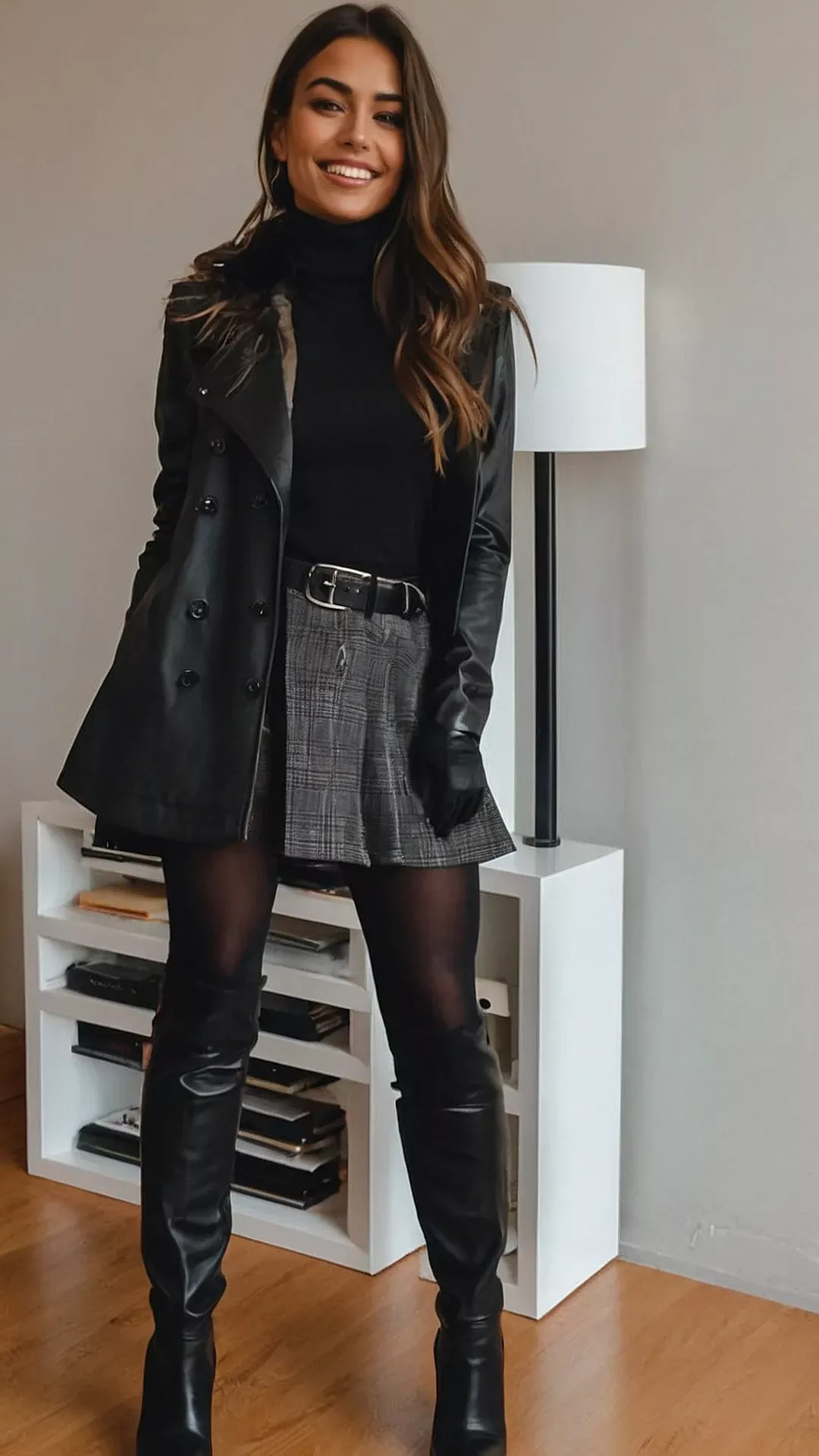 black leather tights outfit ideas 0061