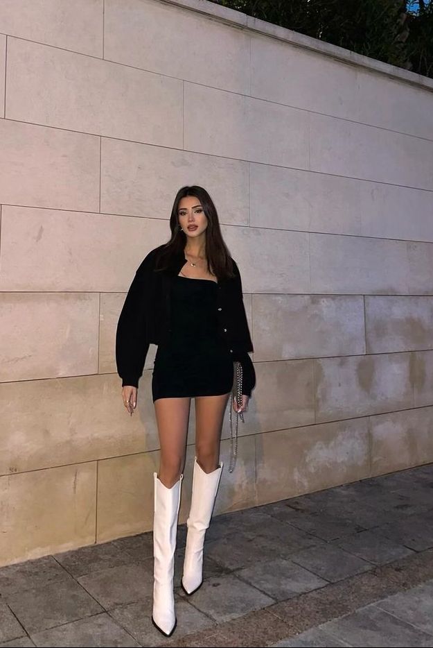 black long boots outfit ideas 0017