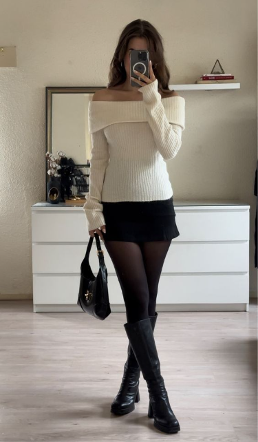 black long boots outfit ideas 0031