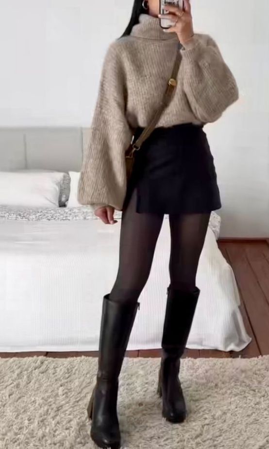 black long boots outfit ideas 0039