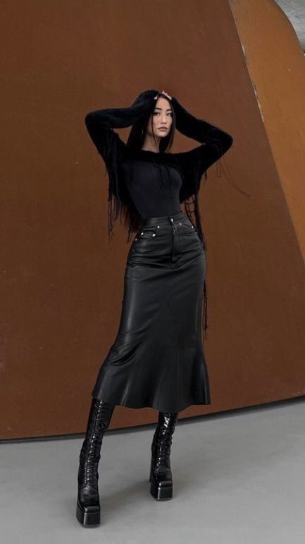 black long boots outfit ideas 0088