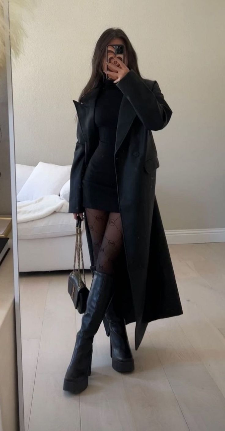 black long boots outfit ideas 0095