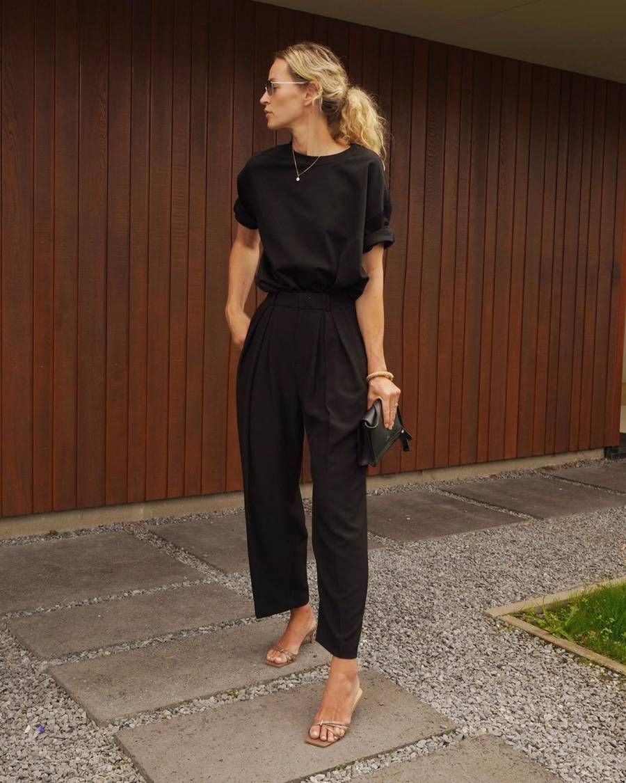 black pants outfit ideas 0018