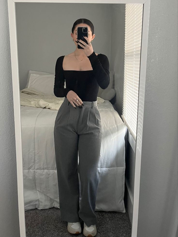 black pants outfit ideas 0042