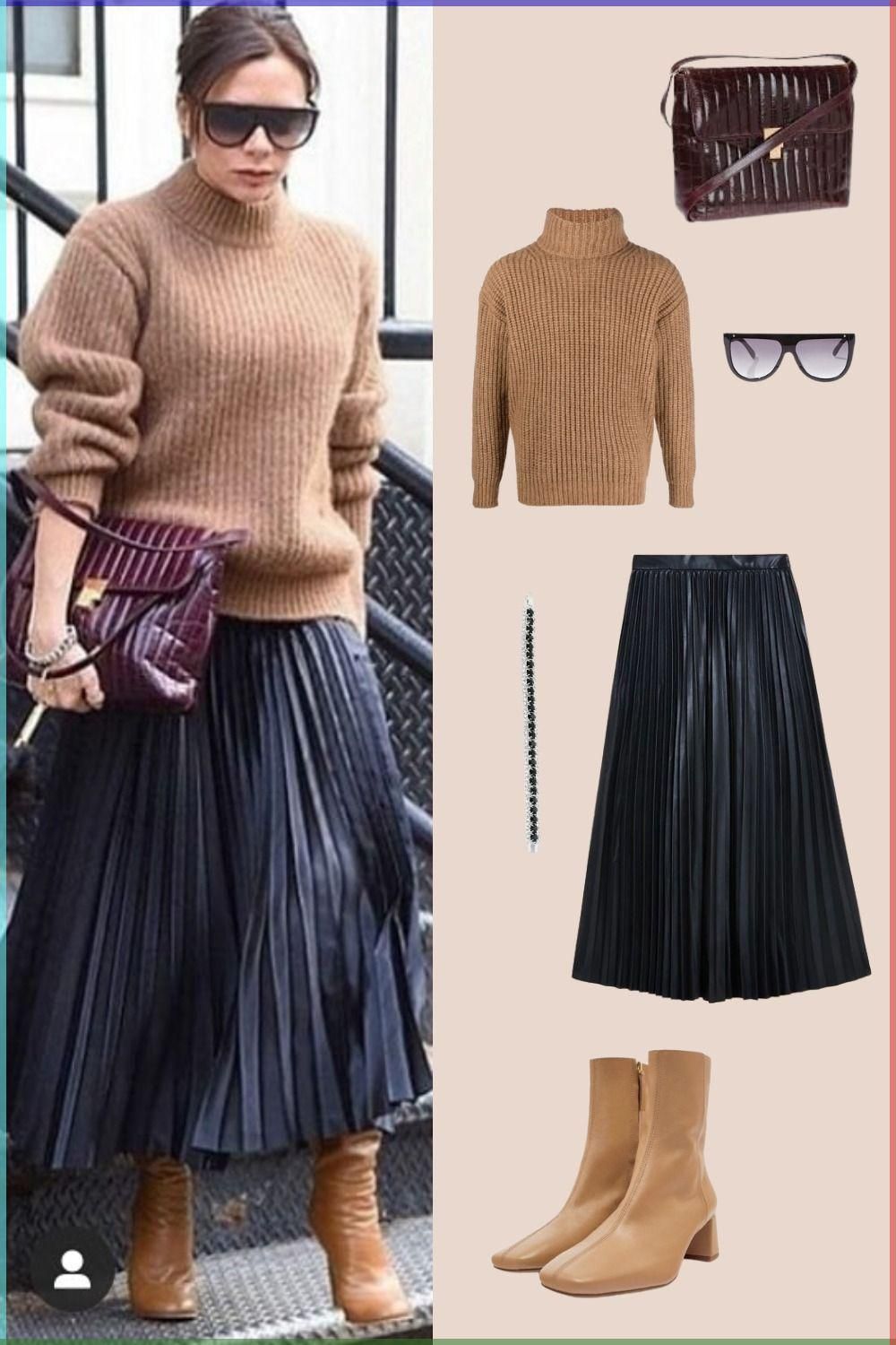 black pleated skirt outfit ideas 0024