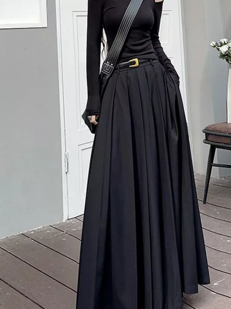 black pleated skirt outfit ideas 0039