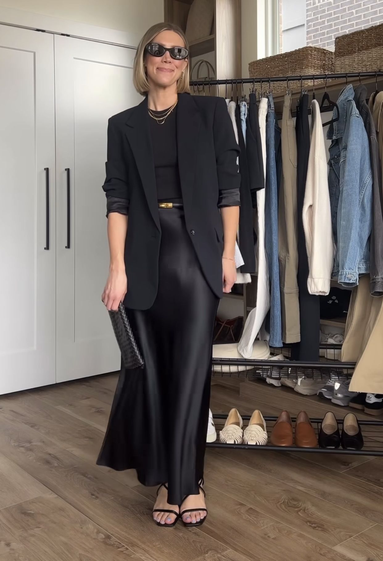 black satin skirt outfit ideas 0013