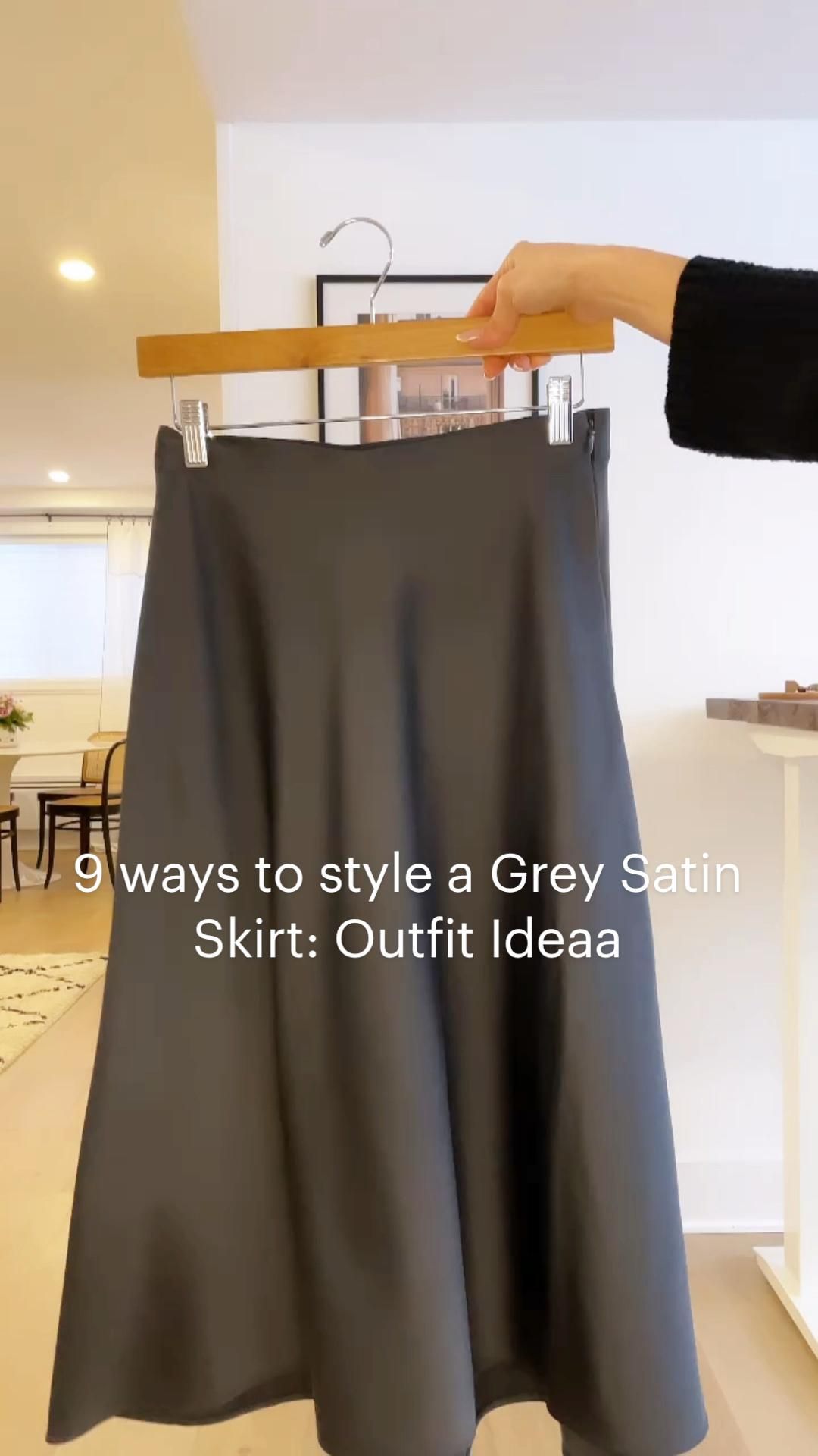 black satin skirt outfit ideas 0069