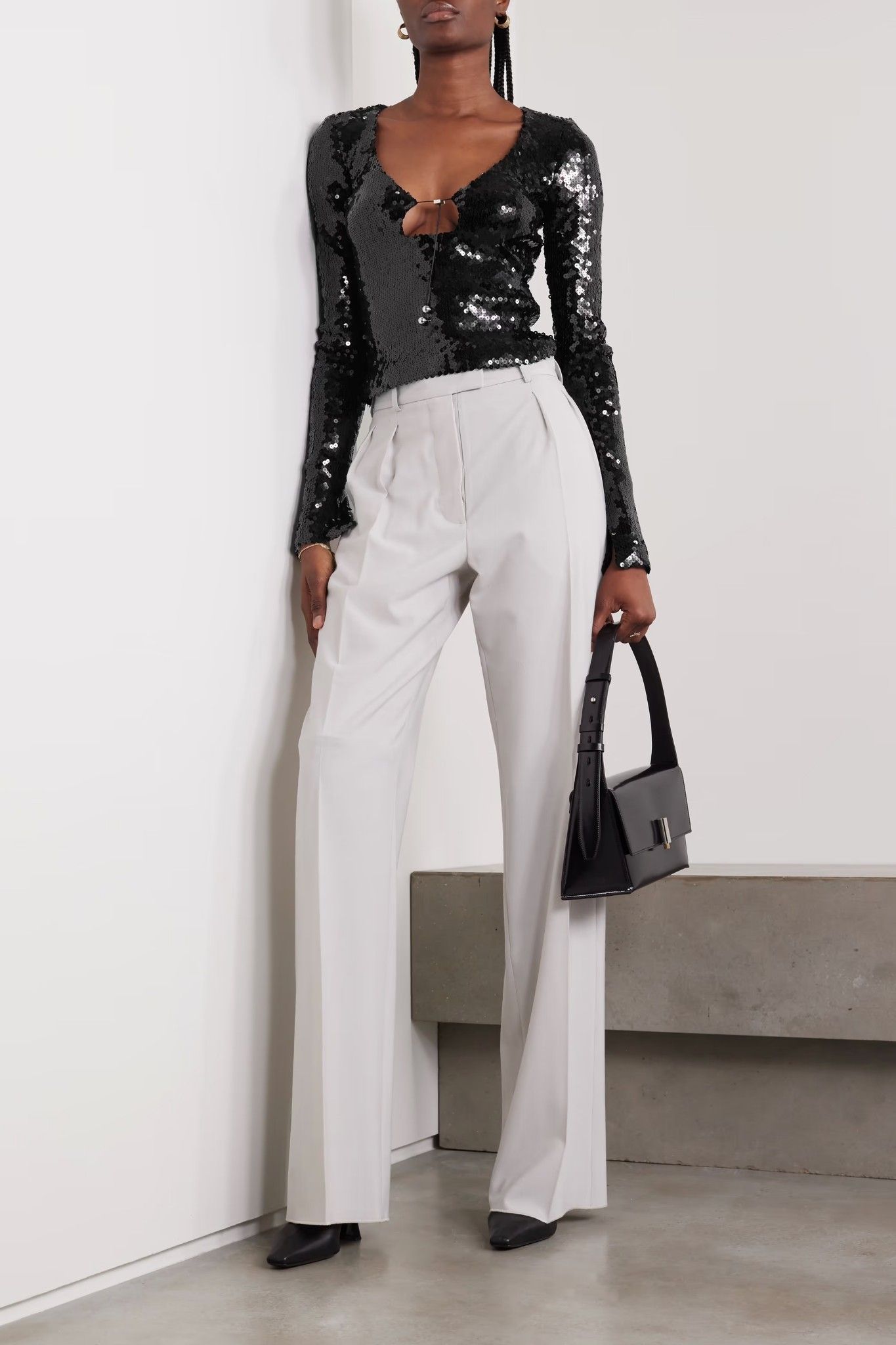 black sequin pants outfit ideas 0015