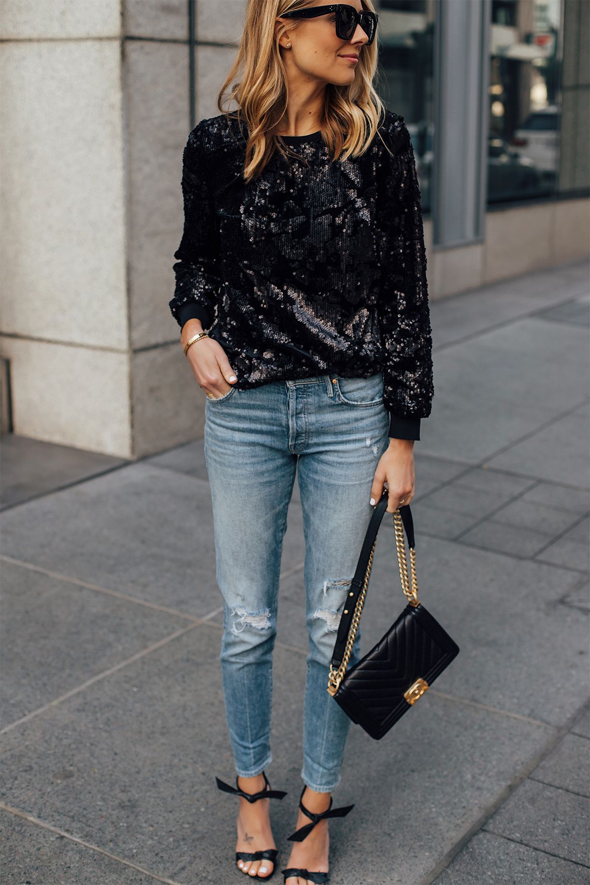 black sequin pants outfit ideas 0019