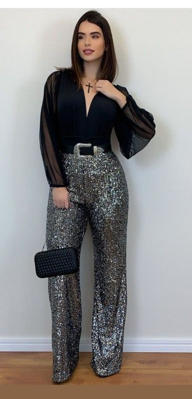 black sequin pants outfit ideas 0035