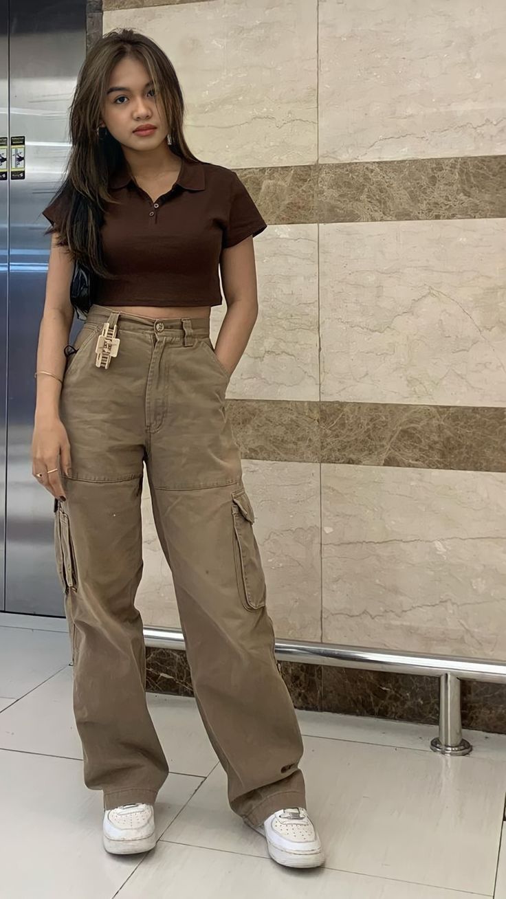 brown cargo pants outfit ideas 0037