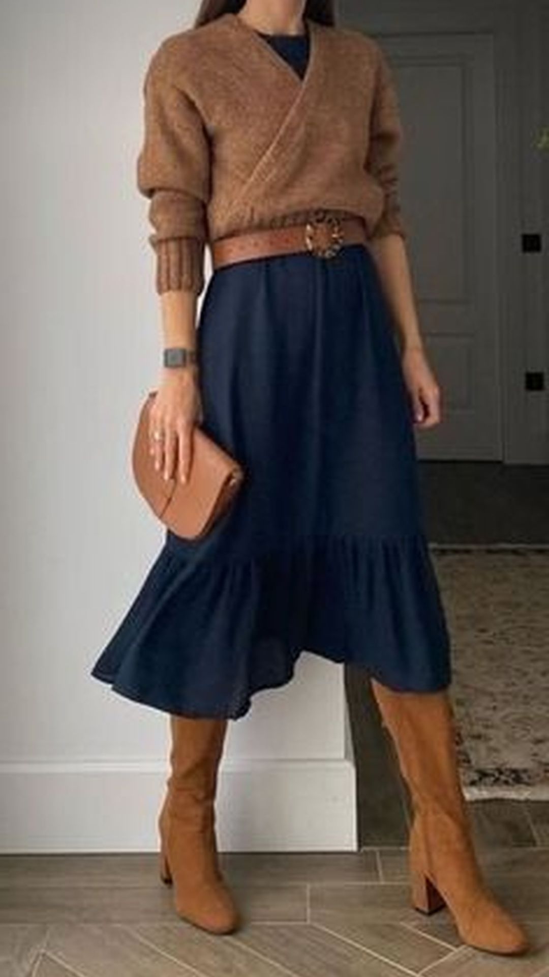 brown dress outfit ideas 0025