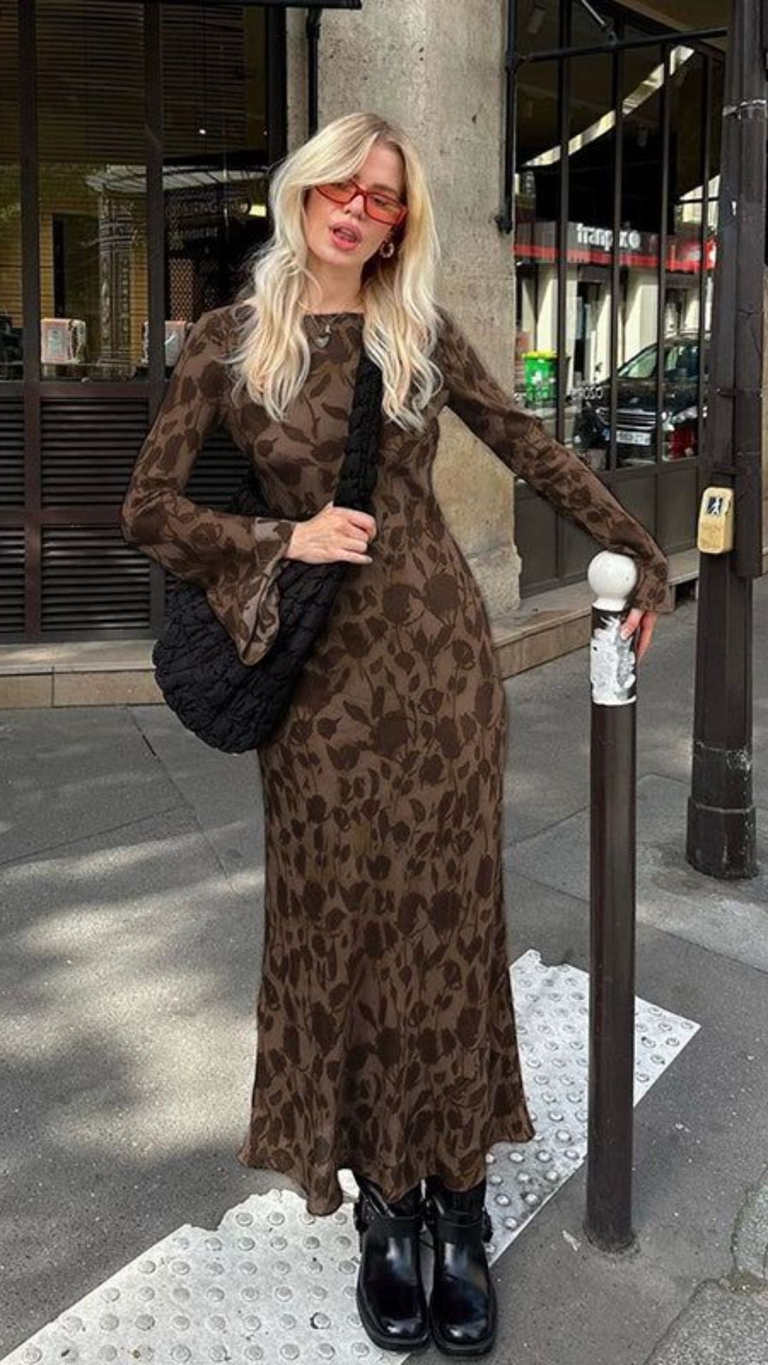 brown dress outfit ideas 0069