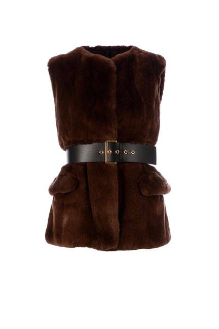 brown fur vest outfit ideas 0026