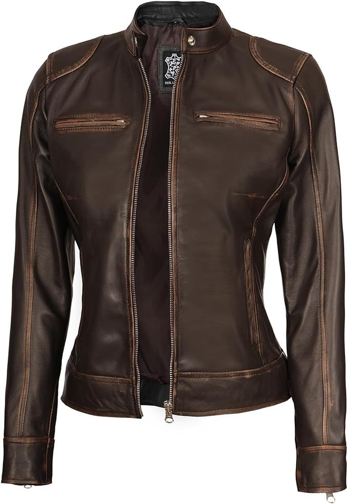 brown leather jacket outfit ideas 0091