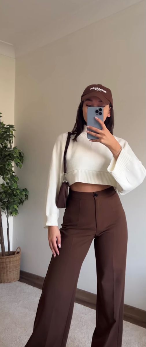 brown pants outfit ideas 0013