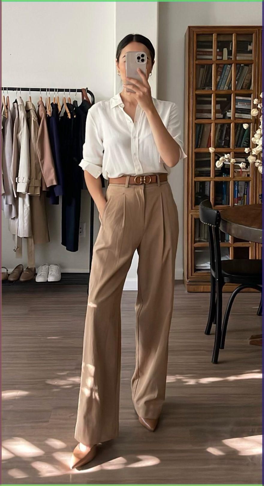 brown pants outfit ideas 0043