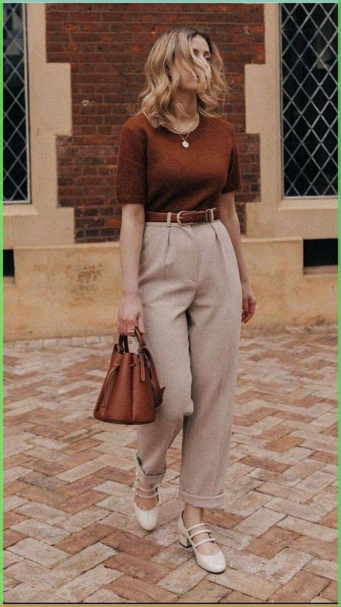 brown pants outfit ideas 0070